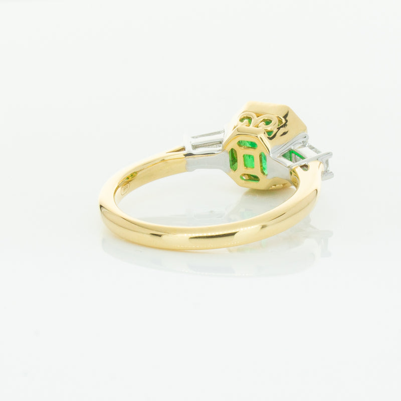 18ct Yellow Gold 1.67ct Emerald & Diamond Ring-Ring-Walker & Hall