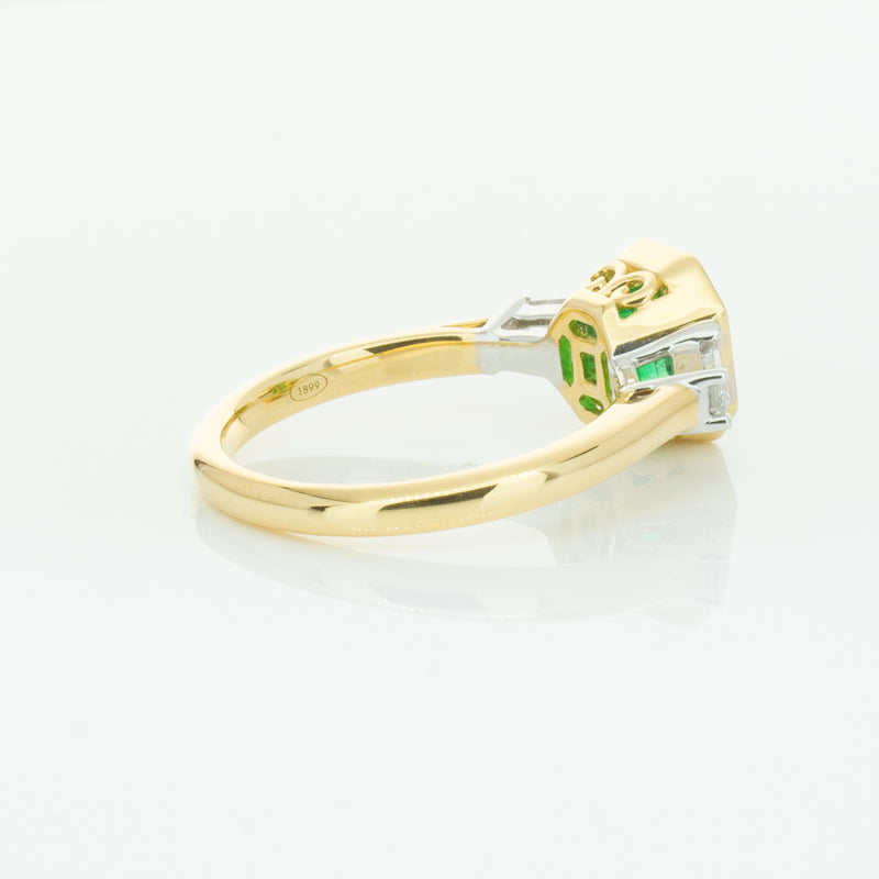 18ct Yellow Gold 1.67ct Emerald & Diamond Ring-Ring-Walker & Hall