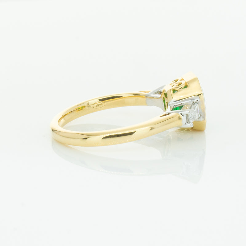 18ct Yellow Gold 1.67ct Emerald & Diamond Ring-Ring-Walker & Hall