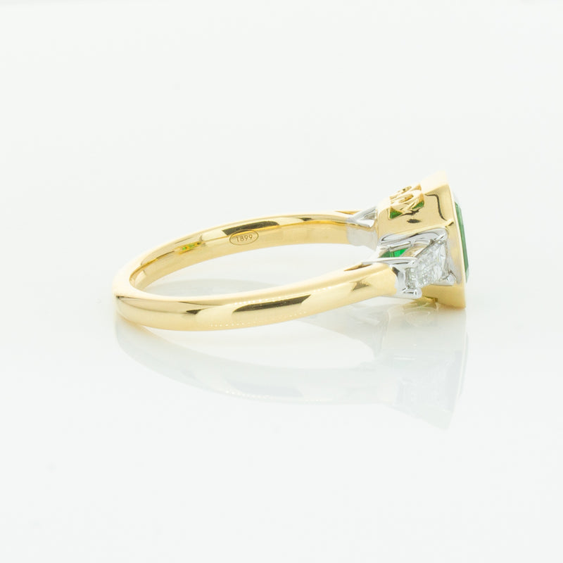 18ct Yellow Gold 1.67ct Emerald & Diamond Ring-Ring-Walker & Hall