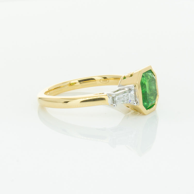 18ct Yellow Gold 1.67ct Emerald & Diamond Ring-Ring-Walker & Hall
