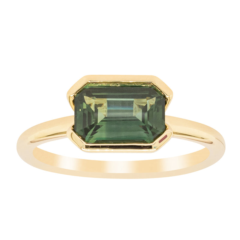 18ct Yellow Gold Green Sapphire Elle Ring-Ring-Walker & Hall
