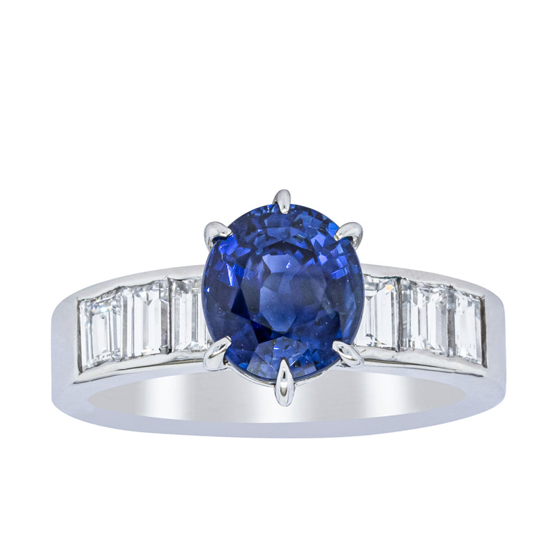 Deja Vu Platinum 2.22ct Sapphire & Diamond Ring-Ring-Walker & Hall