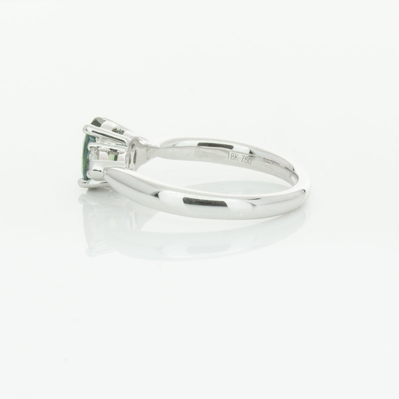 18ct White Gold Green Sapphire & Diamond Ayla Ring-Ring-Walker & Hall