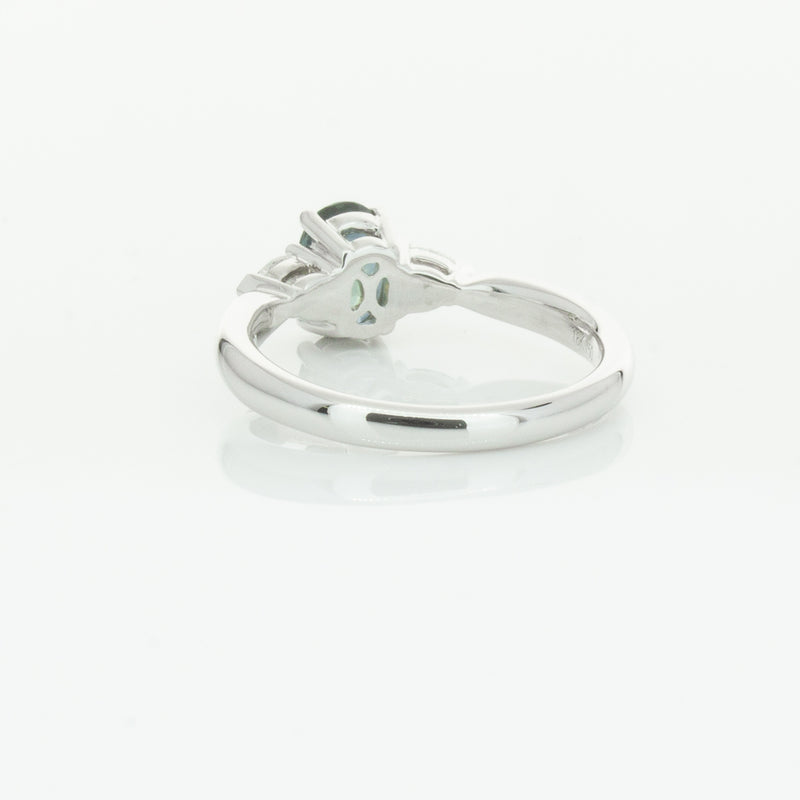 18ct White Gold Green Sapphire & Diamond Ayla Ring-Ring-Walker & Hall