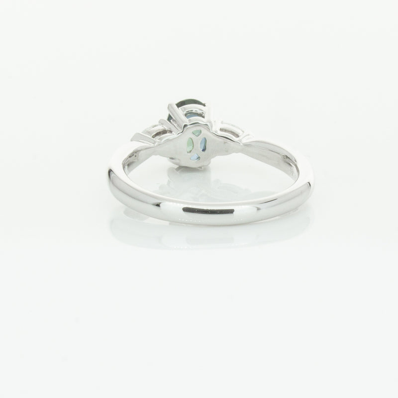 18ct White Gold Green Sapphire & Diamond Ayla Ring-Ring-Walker & Hall