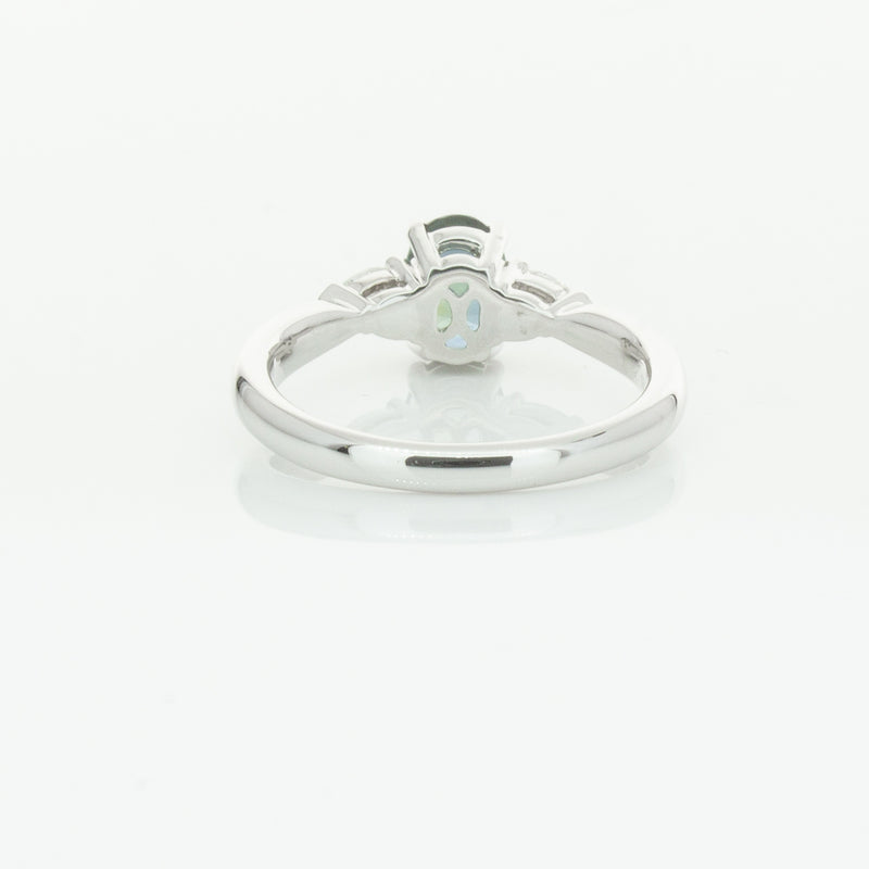 18ct White Gold Green Sapphire & Diamond Ayla Ring-Ring-Walker & Hall