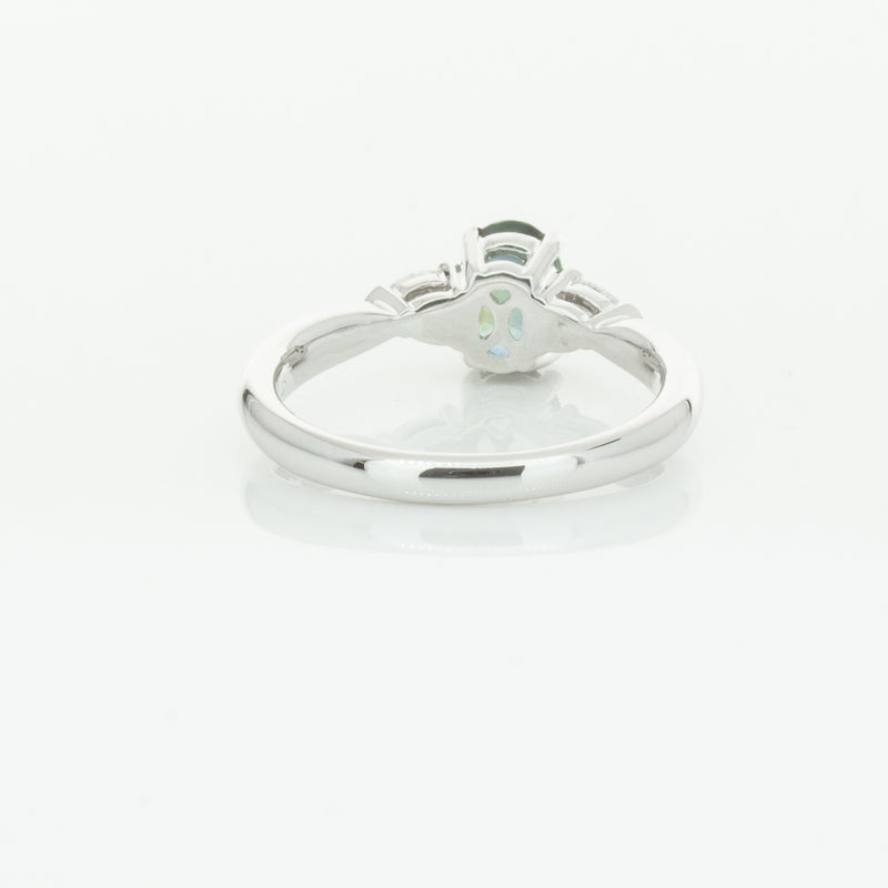 18ct White Gold Green Sapphire & Diamond Ayla Ring-Ring-Walker & Hall