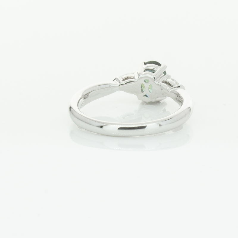 18ct White Gold Green Sapphire & Diamond Ayla Ring-Ring-Walker & Hall