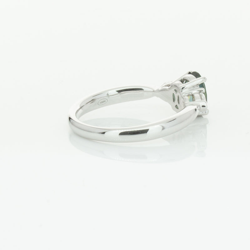 18ct White Gold Green Sapphire & Diamond Ayla Ring-Ring-Walker & Hall