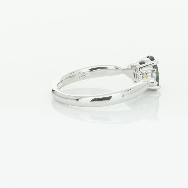 18ct White Gold Green Sapphire & Diamond Ayla Ring-Ring-Walker & Hall