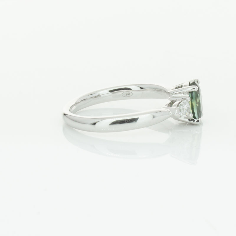 18ct White Gold Green Sapphire & Diamond Ayla Ring-Ring-Walker & Hall