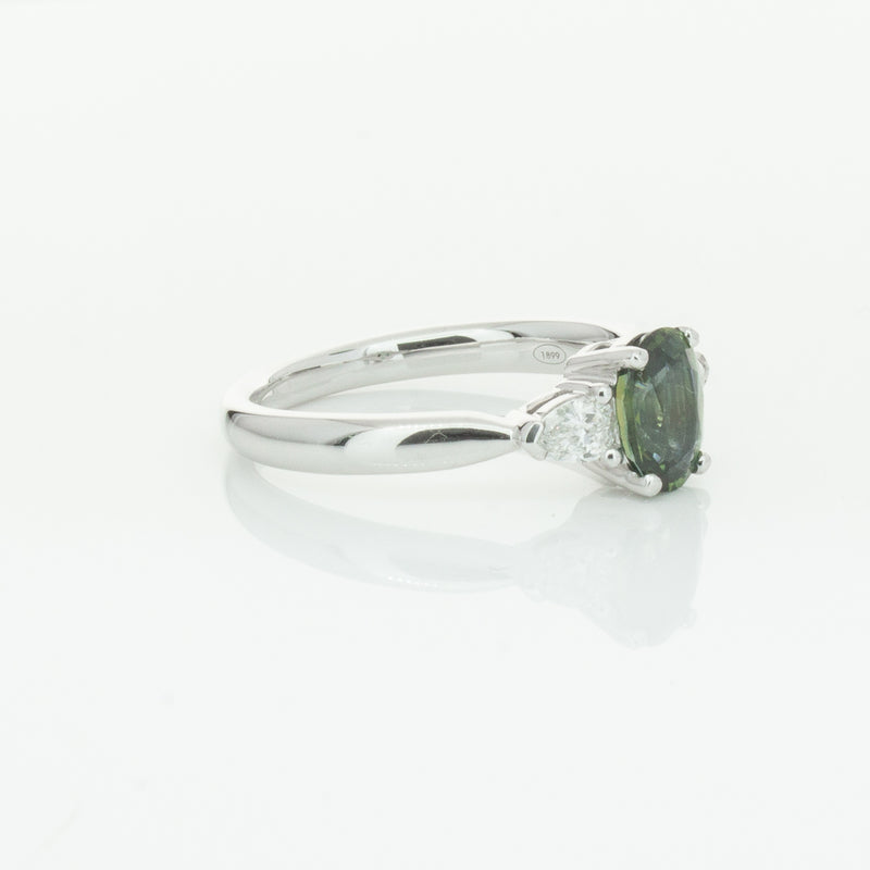 18ct White Gold Green Sapphire & Diamond Ayla Ring-Ring-Walker & Hall