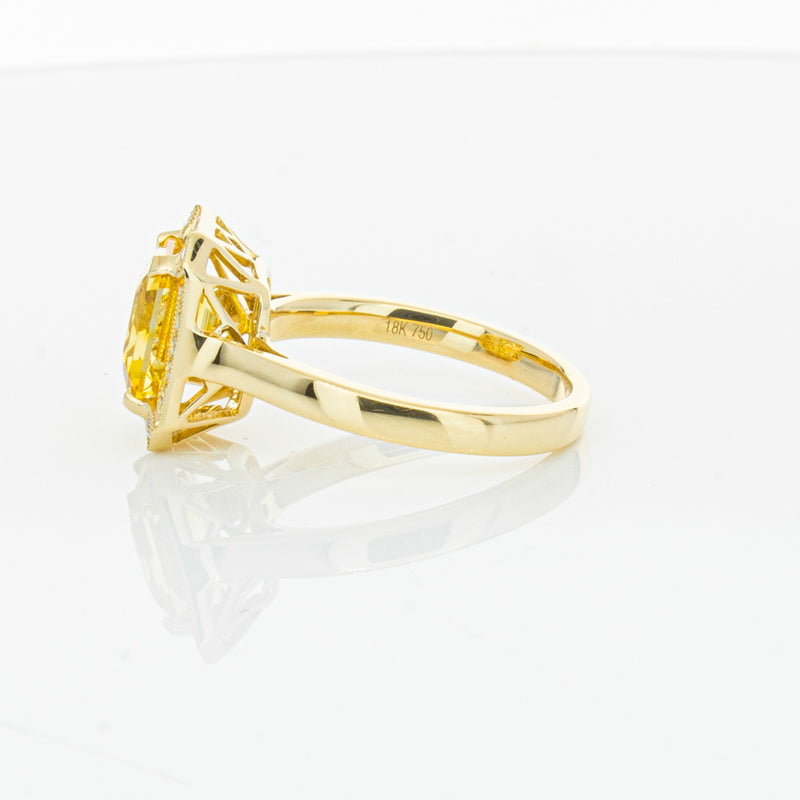 18ct Yellow Gold 3.01ct Yellow Sapphire & Diamond Empire Ring-Ring-Walker & Hall