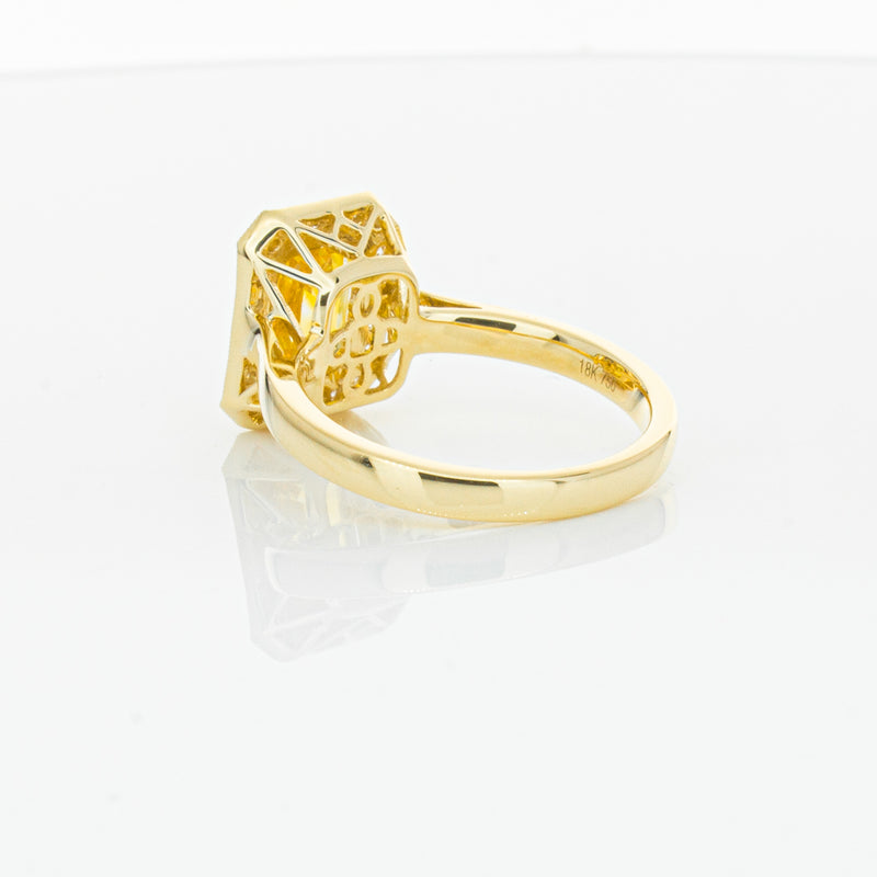 18ct Yellow Gold 3.01ct Yellow Sapphire & Diamond Empire Ring-Ring-Walker & Hall