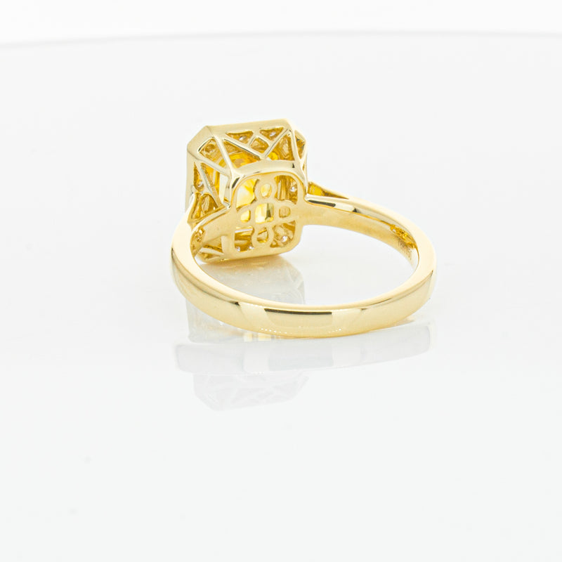 18ct Yellow Gold 3.01ct Yellow Sapphire & Diamond Empire Ring-Ring-Walker & Hall