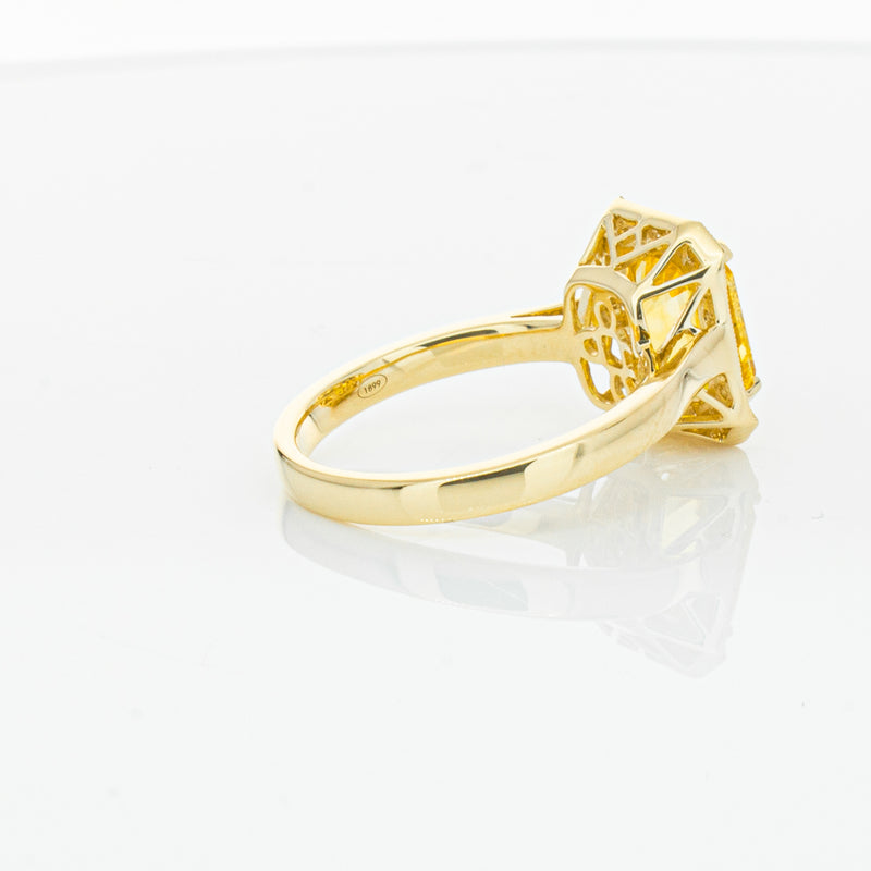 18ct Yellow Gold 3.01ct Yellow Sapphire & Diamond Empire Ring-Ring-Walker & Hall