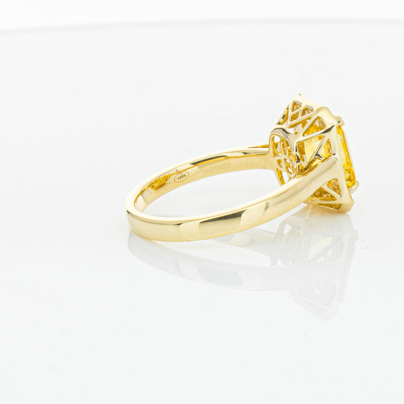 18ct Yellow Gold 3.01ct Yellow Sapphire & Diamond Empire Ring-Ring-Walker & Hall