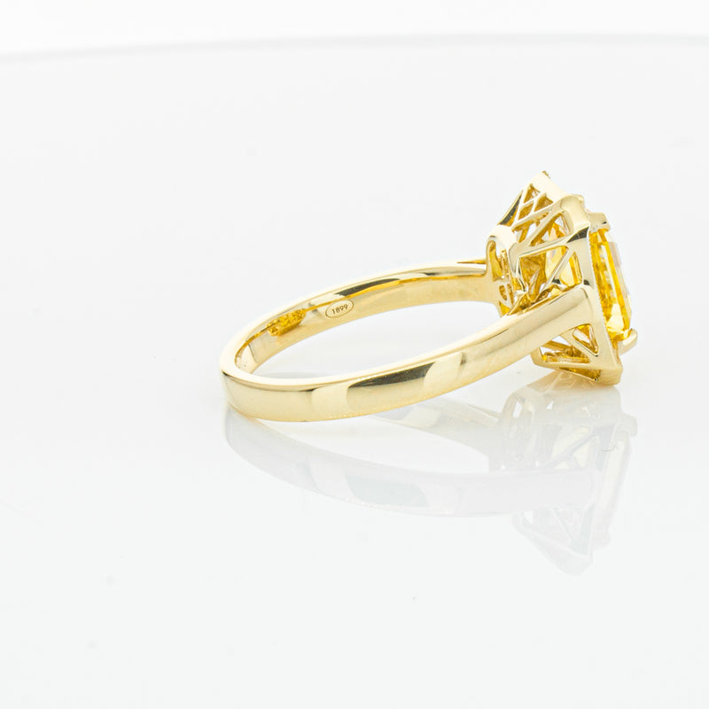 18ct Yellow Gold 3.01ct Yellow Sapphire & Diamond Empire Ring-Ring-Walker & Hall