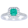 18ct White Gold .70ct Emerald & Diamond Mandalay Ring-Ring-Walker & Hall