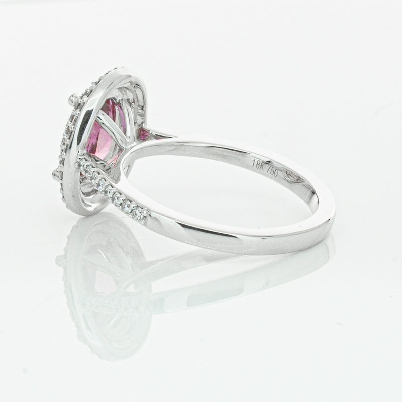 18ct White Gold Pink Sapphire & Diamond Rosa Ring-Ring-Walker & Hall