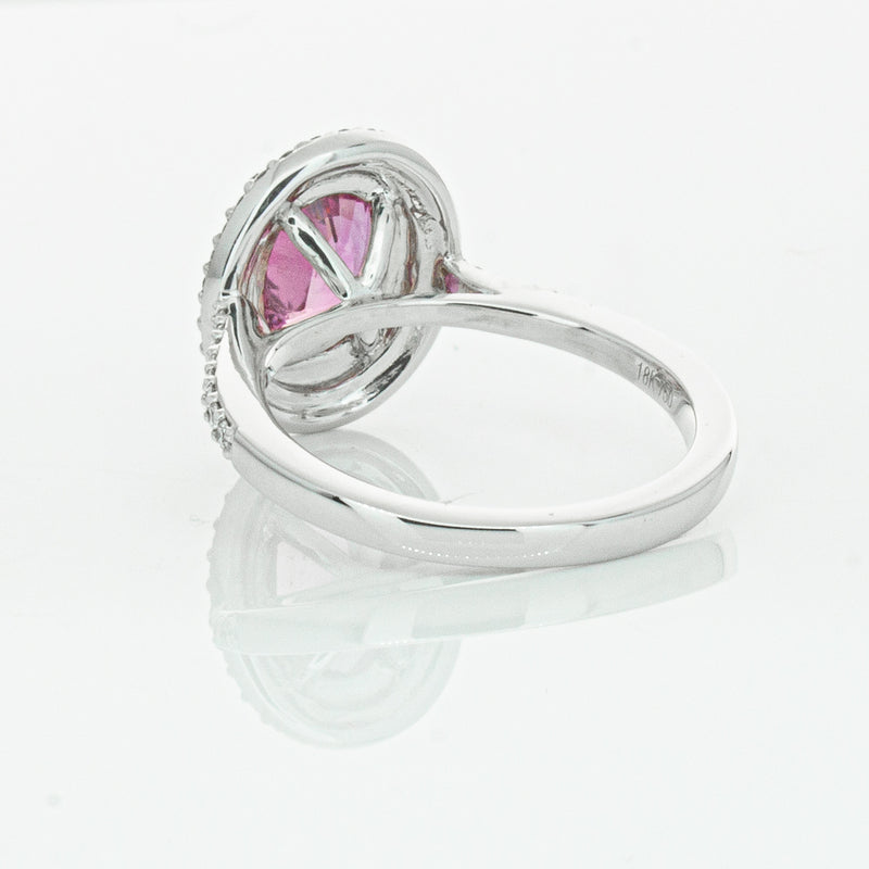18ct White Gold Pink Sapphire & Diamond Rosa Ring-Ring-Walker & Hall