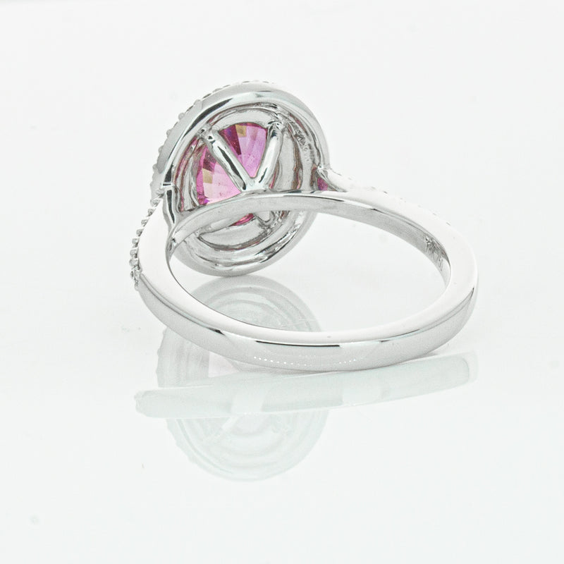 18ct White Gold Pink Sapphire & Diamond Rosa Ring-Ring-Walker & Hall