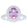 18ct White Gold Pink Sapphire & Diamond Rosa Ring-Ring-Walker & Hall