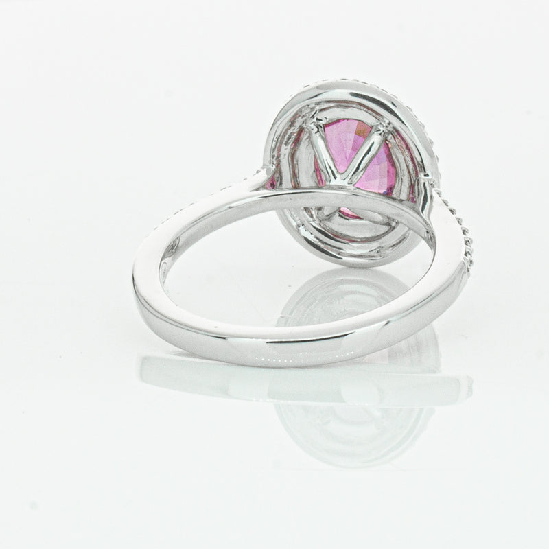 18ct White Gold Pink Sapphire & Diamond Rosa Ring-Ring-Walker & Hall