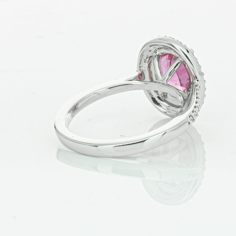18ct White Gold Pink Sapphire & Diamond Rosa Ring-Ring-Walker & Hall