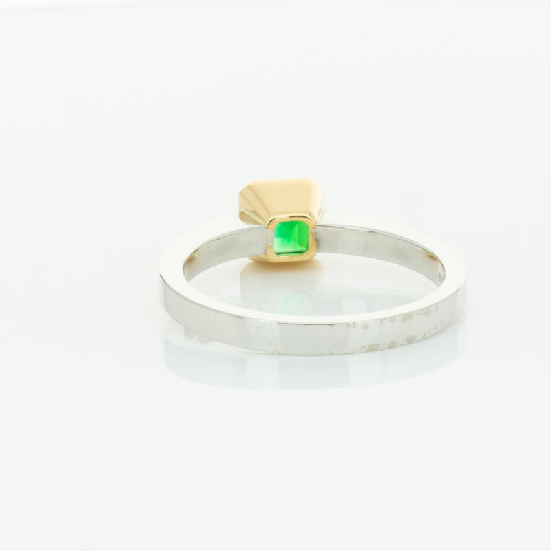 Deja Vu 18ct White Gold .70ct Emerald & Diamond Ring-Ring-Walker & Hall