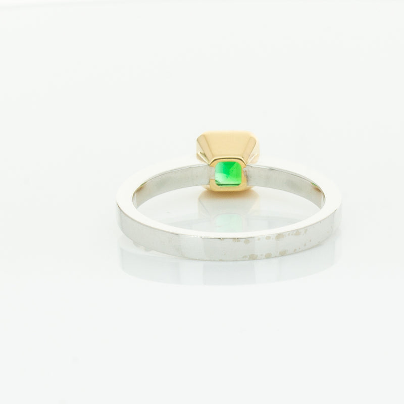 Deja Vu 18ct White Gold .70ct Emerald & Diamond Ring-Ring-Walker & Hall