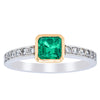 Deja Vu 18ct White Gold .70ct Emerald & Diamond Ring-Ring-Walker & Hall