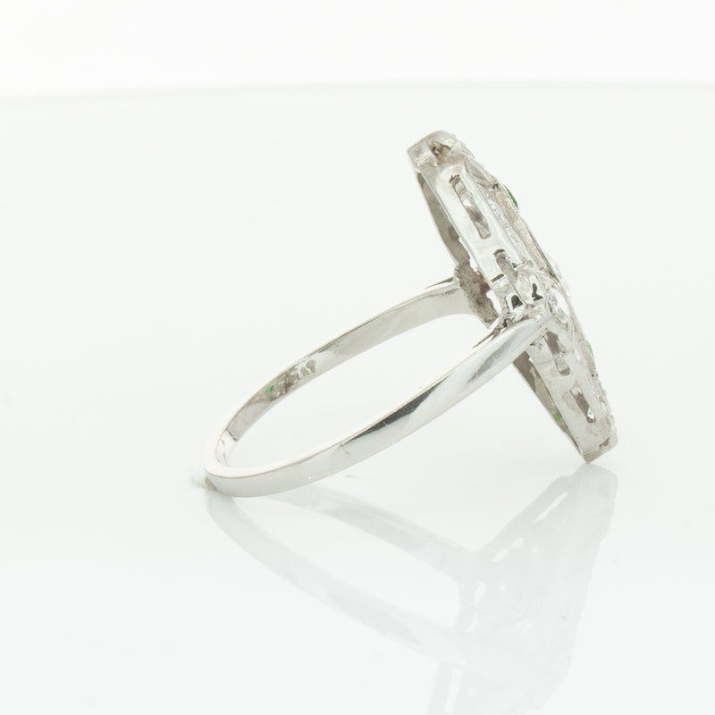 Vintage Platinum .40ct Diamond & Emerald Ring-Ring-Walker & Hall