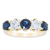 18ct Yellow Gold 1.41ct Sapphire & Diamond Pentagon Ring-Ring-Walker & Hall