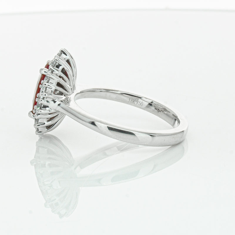 18ct White Gold 2.12ct Ruby & Diamond Belle Ring-Ring-Walker & Hall