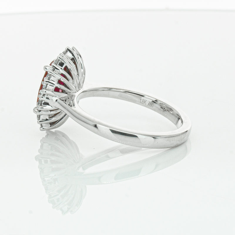 18ct White Gold 2.12ct Ruby & Diamond Belle Ring-Ring-Walker & Hall