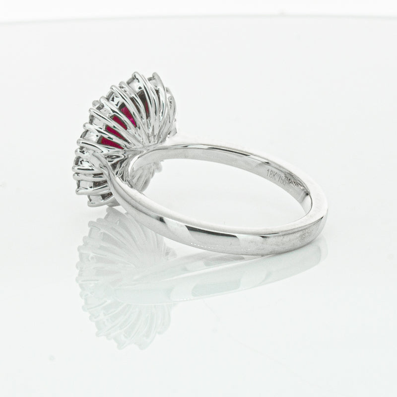 18ct White Gold 2.12ct Ruby & Diamond Belle Ring-Ring-Walker & Hall