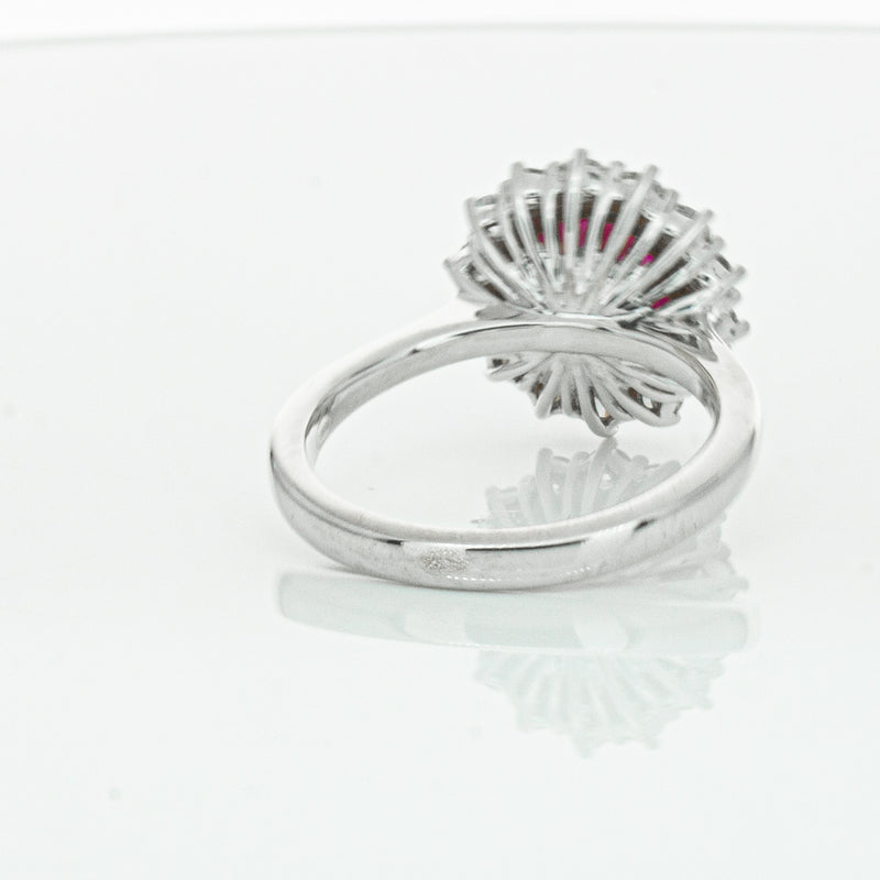 18ct White Gold 2.12ct Ruby & Diamond Belle Ring-Ring-Walker & Hall