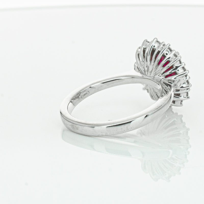 18ct White Gold 2.12ct Ruby & Diamond Belle Ring-Ring-Walker & Hall