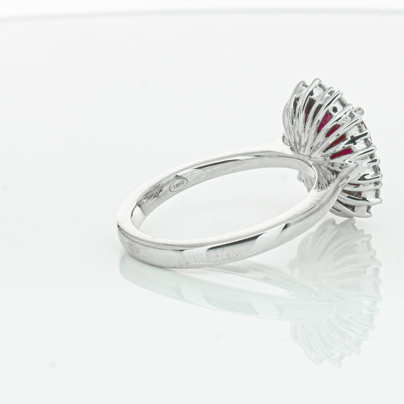 18ct White Gold 2.12ct Ruby & Diamond Belle Ring-Ring-Walker & Hall