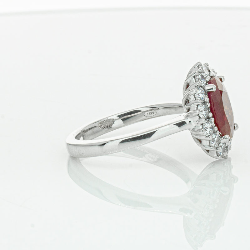 18ct White Gold 2.12ct Ruby & Diamond Belle Ring-Ring-Walker & Hall