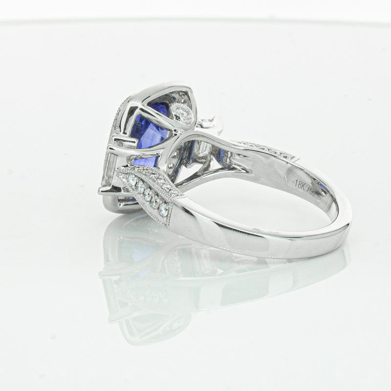 18ct White Gold 3.34ct Sapphire & Diamond Ring-Ring-Walker & Hall