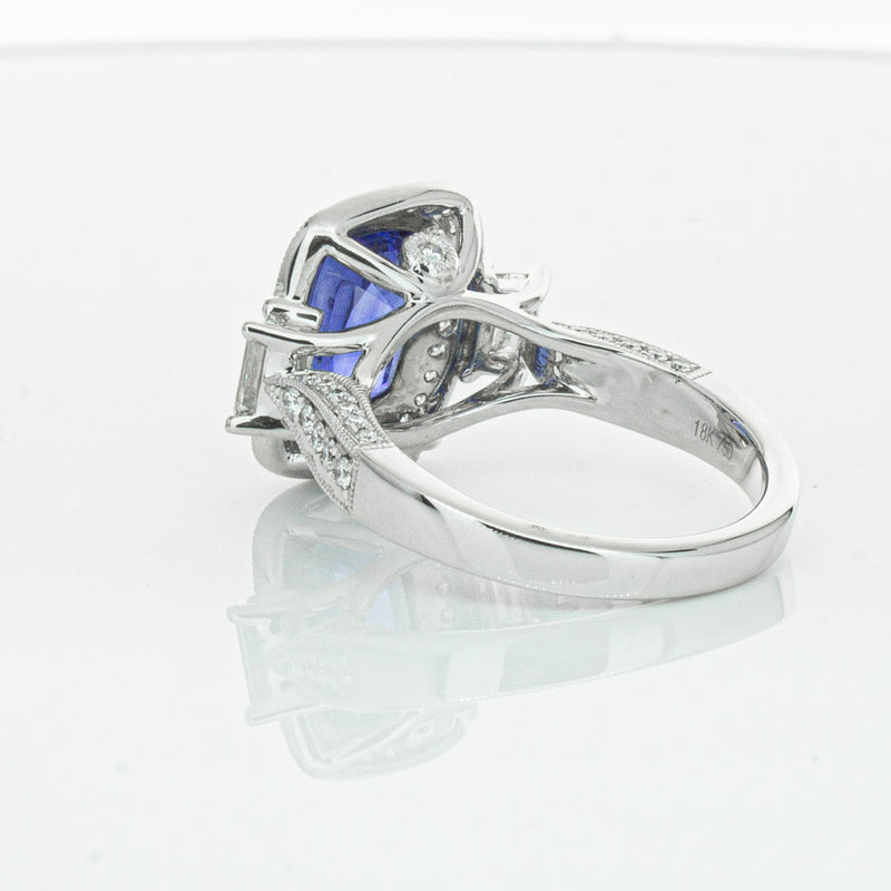 18ct White Gold 3.34ct Sapphire & Diamond Ring-Ring-Walker & Hall