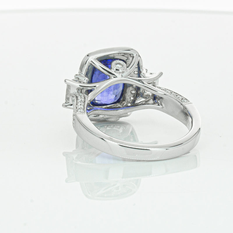 18ct White Gold 3.34ct Sapphire & Diamond Ring-Ring-Walker & Hall