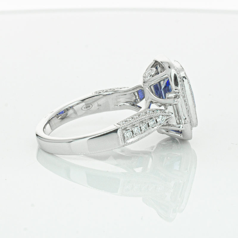 18ct White Gold 3.34ct Sapphire & Diamond Ring-Ring-Walker & Hall