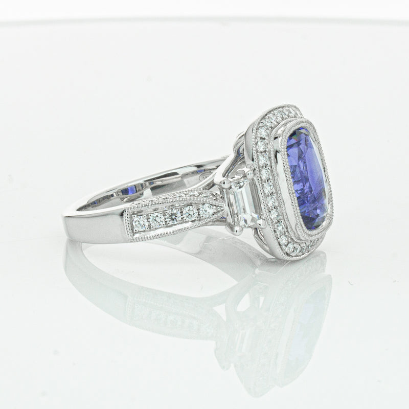 18ct White Gold 3.34ct Sapphire & Diamond Ring-Ring-Walker & Hall