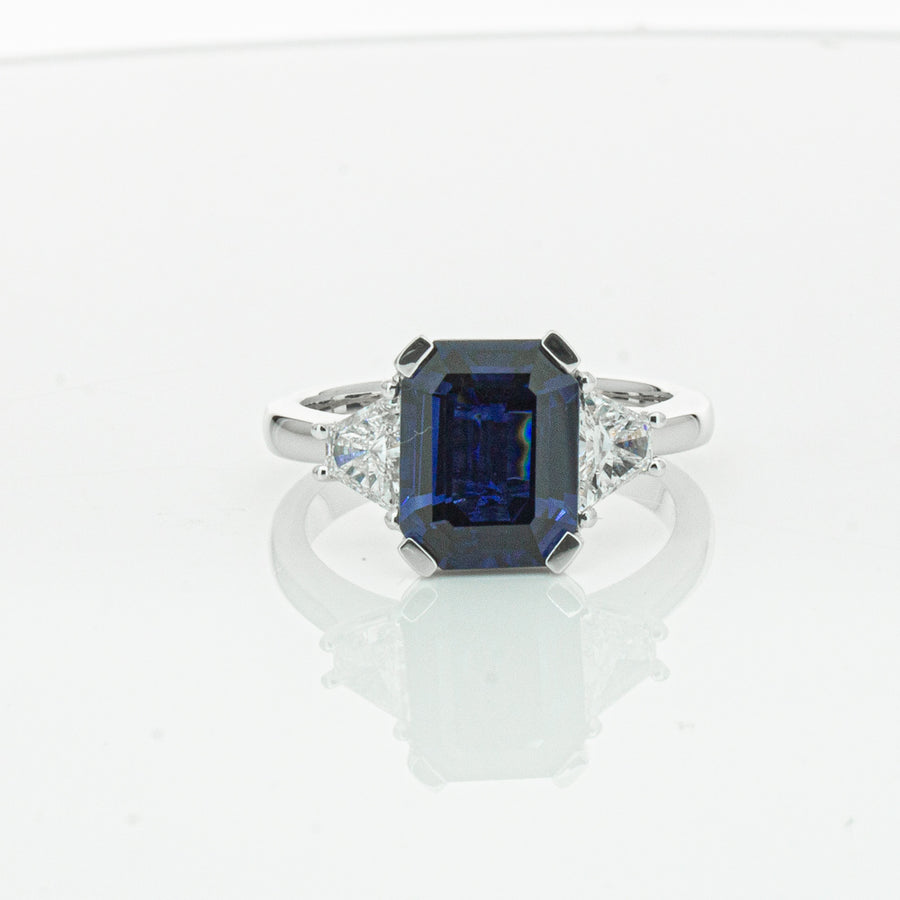 18ct White Gold Sapphire & Diamond Ring-Ring-Walker & Hall
