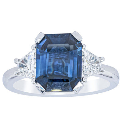 18ct White Gold Sapphire & Diamond Ring-Ring-Walker & Hall