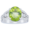 18ct White Gold 3.38ct Peridot & Diamond Ring-Ring-Walker & Hall